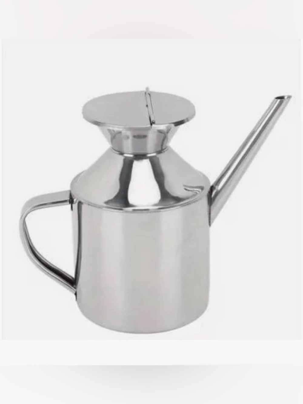 Stainless Steel Salad Oil Can with Precision Spout - Silver